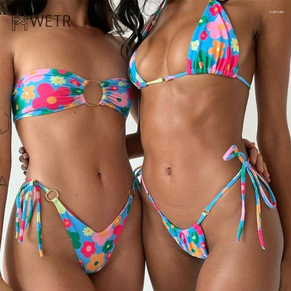 Swimwear féminin Summer Sexy Bikini Costume latérale Tie du side MAINTURATION UP 2024