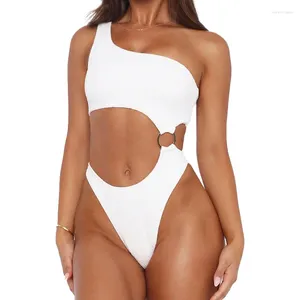 Maillots de bain pour femmes Maillot de bain d'été Européen et américain Couleur unie Une pièce Femme Taille unique Bandoulière Ins Style