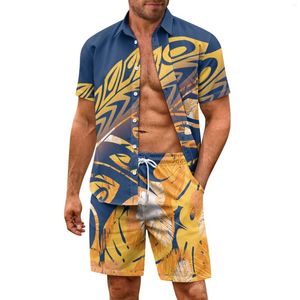 Dames badmode zomervakantie Casual set herenoverhemden en shorts Polynesisch vintage kunstontwerp zachte stof aangepast patroon