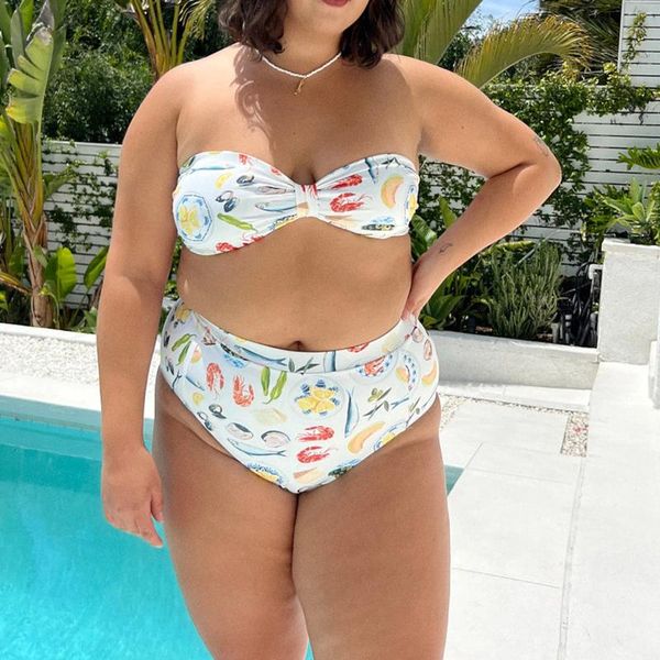 Maigneux féminin Summer Bikini Set Swimsuits sans bretelles Bandeau Two Piece Bathing Coisses Brésilien Biquini Traje de Bano Beachwear