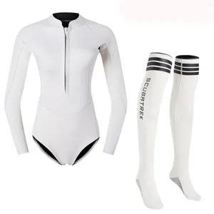 Maigneux pour femmes Summer Femme Long Man Man sur 2 mm Néoprène Bikini WetSuit Skin Plongée Coupure de plongée avec bas surfait sur la plongée en apnée