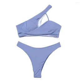 Maillots de bain pour femmes, vêtements de bain respirants, asymétrique épaule dénudée, accessoire de piscine