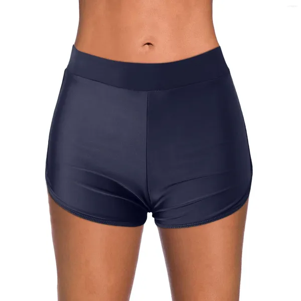 Traje de baño para mujer Natación inferior para mujer Cintura alta Traje de baño sólido Mujer Verano Ajuste Nadar Tangas Señoras Pantalones cortos Pantalones Bikinis