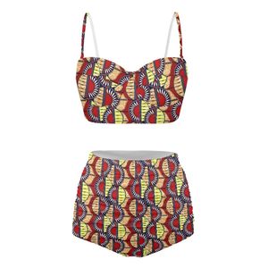 Dames badmode zwempak vrouwelijk badpak Afrikaanse tribale stof multicolor ankara wax aangepaste print zomer sexy solide mirco bikini sets 230313