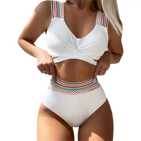 Swimons de maillots de bain pour femmes Sexy Bikini Show Thin Backless High Raist Triangle Two Piece Beach Wear pour femme Summer