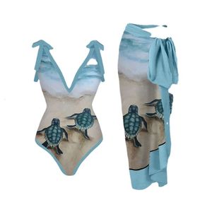 Traje de baño para mujer Traje de baño con cubierta Conjunto Bikini Mujer Impreso con cordones Chic OnePiece Sexy Trajes porno Moda Falda de verano Vestido de playa 230608