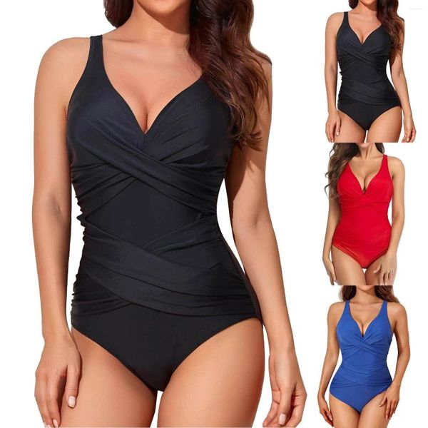 Maillots de bain pour femmes Maillots de bain pour femmes Minceur Maillot de bain Rétro Ruché Push Up Vintage Ensembles de bikini rembourrés