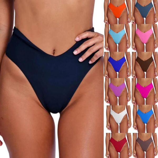 Chasse de maillot de bain pour femmes Shorts pour femmes Bikini Bottom Sexy V Cut High Massuit de maillot de bain