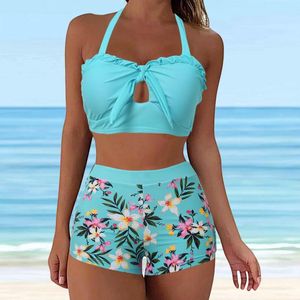 Dames badmode tankini 2 -delige reguliere zwempak Floral Gedrukt Casual Beachwear Short Swim Rok voor vrouwen