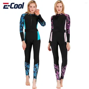 Suite de maillots de bain féminin mince costume de plongée pour les femmes en un morceau de maillot de bain UV Protection à manches longues Slim Fit Floating Surfing