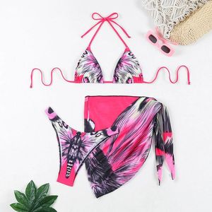 Maillots de bain pour femmes Tie Bra Summer Fashion Butterfly Print Split Sexy Bikini Beach