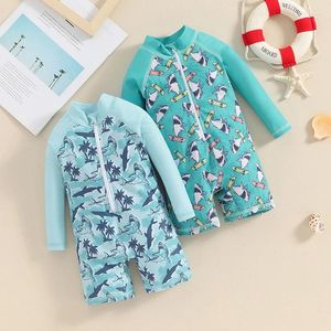 Swimwaies pour femmes Baby Baby Boys Swewsuit Rash Guard Zipper Beach Long Manche de baignade