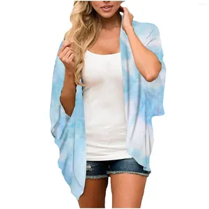 Maillots de bain pour femmes Tops Boho Loose Coverups Mousseline de soie Beach Swim Bikini Kimono Cardigan Maillot de bain Cover Ups Blouse Resort Wear