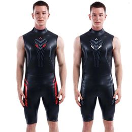 Swimwear Women Triathlon Cr Elastic 3 mm en cuir en cuir masculin sans manches shorts un costume de plongée