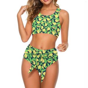 Maillots de bain pour femmes Tropical Banana Bikini Maillot de bain Fruit Imprimer Dames Sexy Classic Bikinis Set Modèle Beach Wear Cadeau d'anniversaire