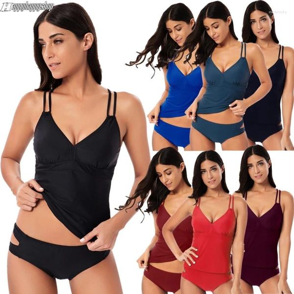 Traje de baño para mujeres Dos piezas Moda Moda de moda Camisetas sin mangas y calzoncillos y calzoncillos Trunks Summer Beach Bikinis Bikinis