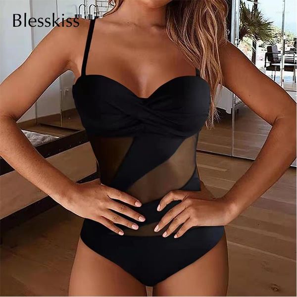 Traje de baño de mujer Vikionfly Push Up traje de baño de una pieza mujer 2023 Sexy malla recortada Monokini Bikini traje de baño para baño