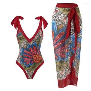 Swimwear Women's Vintage ethnique Imprimé de maillot de bain en deux pièces pour les femmes Costume de baignade féminine Bandeau Beach Femme