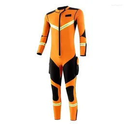 Maillots de bain pour femmes Combinaison de sauvetage aquatique Hommes Combinaison de plongée 3mm Néoprène avec poche pour sauveteur Diver Surf Spearfishing