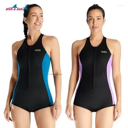 Dames badkleding wetsuit 2m mm neopreen jumpsuit mouwloze zwempak vrouwen zwemmen surfen snorkelende pakken