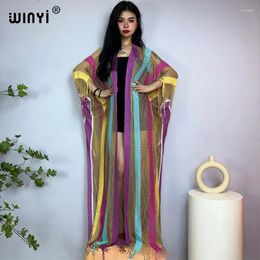 Damesbadmode WINYI Zomer Afrika Mode Print Vrouwen Jas Lange Jurk Elegante Boho Maxi Strand Zwemmen Cover Up Hollow Sexy Covers