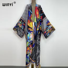 Maillots de bain pour femmes Winyi Summer Party Beach Wear Maillot de bain Élégant Afrique Femmes Boho Cardigan Point Coloré Sexy Vacances À Manches Longues Kimono 230412