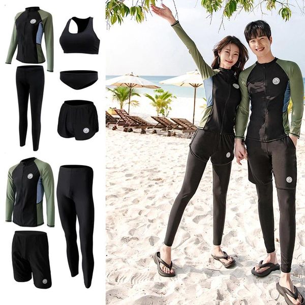 Maillots de bain pour femmes Wisuwore Couple Combinaison de plongée 2024 Pantalon à manches longues Crème solaire flottante Séchage rapide Surf Hommes