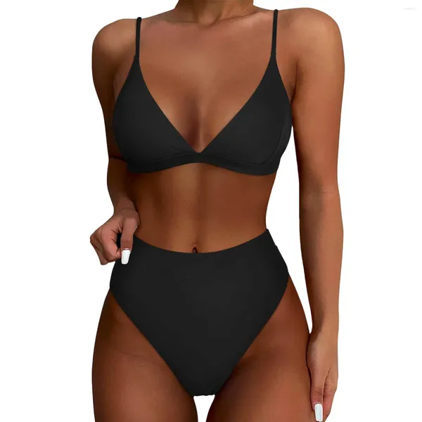 Maillots de bain pour femmes Femme Maillot de bain avec short Femmes Taille haute Bikini Sexy Push Up Deux pièces Maillots de bain Vintage Maillots de bain pour garçons 16-18