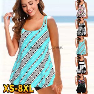 Maillots de bain pour femmes Femmes 2022 Été Sexy Deux Pièces Tankini Tie-dye Maillot De Bain Femme Grande Taille Imprimer Bikini Ensemble Lady Beach Wear Costume De Bain XS-8XL T240328