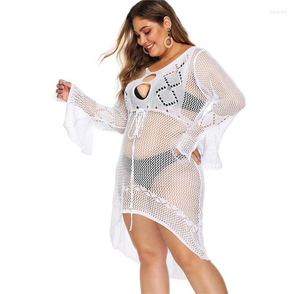 Traje de baño para mujer Playa para mujer Cubrir para mujer Tallas grandes Robe Ete 2022 Vestido largo Maxi Vestidos Verano Transparente Sexy Fishnet Beachw