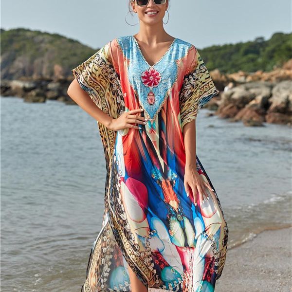 Traje de baño de las mujeres Traje de baño de las mujeres Vestido De Praia Traje de baño Cubrirse Kaftan Vestido de playa Ropa Playa Sexy Womens Summer DressesWom