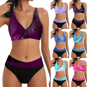 Bikini féminine de maillots de bain Femmes Bikini fixant un maillot de bain en V Twew