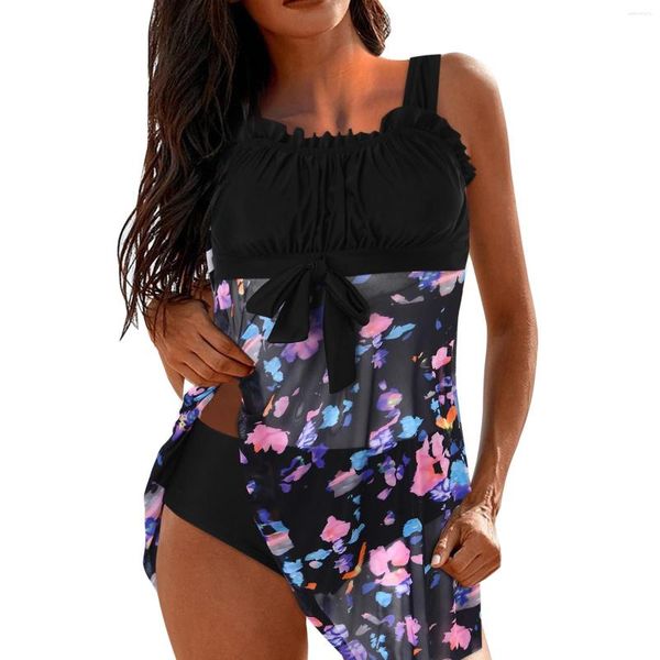 Costumi da bagno da donna Costume da bagno alto girasole da donna Top Reggiseno sportivo Costumi da bagno per costumi da bagno a due pezzi con fondo corto