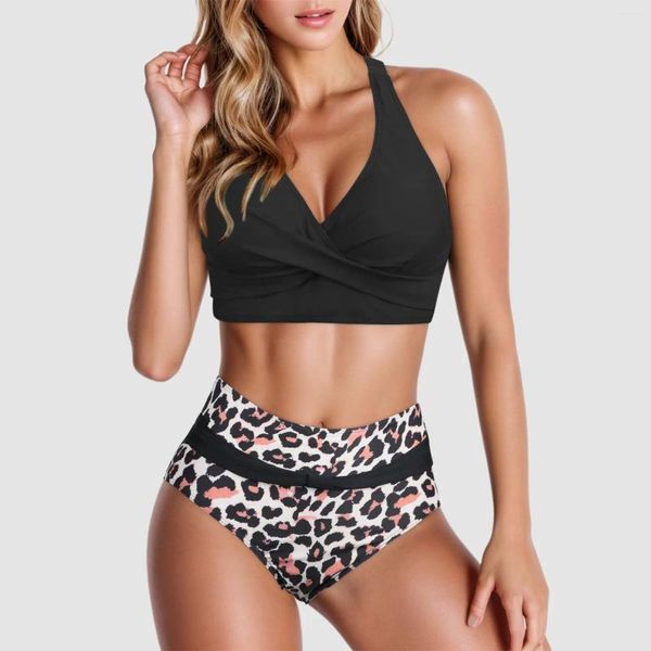 Traje de baño para mujer Mujeres Bikini de talle alto Sexy Push Up Dos trajes de baño de dos piezas Traje de baño Mujer Shorts Set