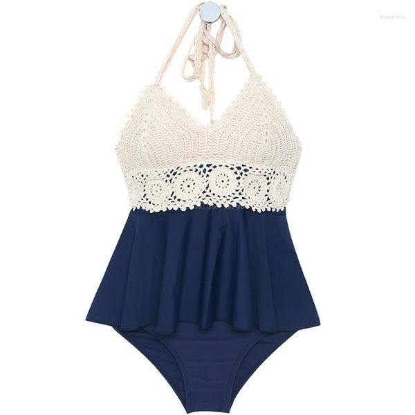 Traje de baño para mujer Mujeres Tankinis de punto Conjunto de bikini de cintura alta Bikinis de crochet hechos a mano Traje de baño Ropa de playa Trajes de dos piezas