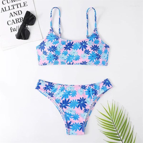 Traje de baño para mujer Mujeres Micro Bikini Set Verano Cintura baja Impreso Triángulo Mujer Damas Vacaciones Playa Traje de baño Traje