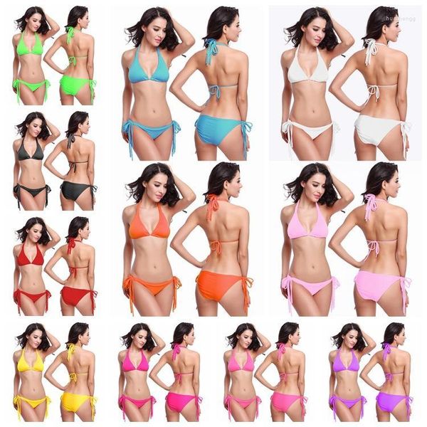 Maillots de bain pour femmes Femmes Bikini Maillots de bain Femmes Petit Buste Rassemblement Slim-Look Braid Costume pour Bikinis 2022 String