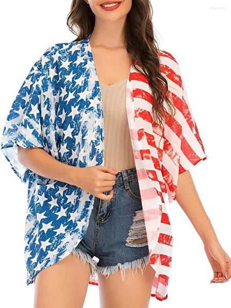 Maillots de bain pour femmes Cardigan patriotique pour femmes Cover Up Tops pour le 4 juillet