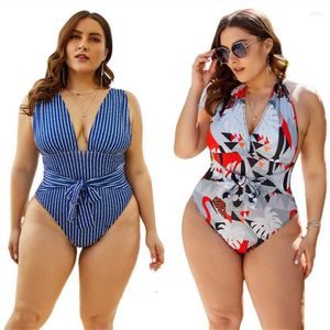 Traje de baño para mujer Ropa de talla grande para mujer 5xl Estilo de playa Bikinis Pantalones cortos Monos para mujer Venta al por mayor Gota a rayas Bodycon Stretch