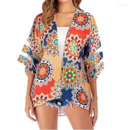 Dames badmode damesdruk zonbescherming shirt strandblok kimono stijlvolle zonnebrandcrème kleding vrouwelijke cover voor dames damesmeisjes