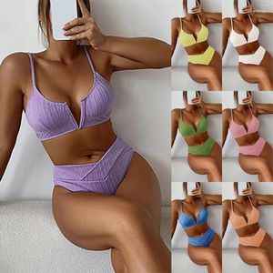 Vrouwen Badmode Vrouwen Zwemmen Sportbeha Vrouwen Casual Effen Hoge Taille Hoge Badpakken Voor Vrouwen Lange Torso Badpak Top