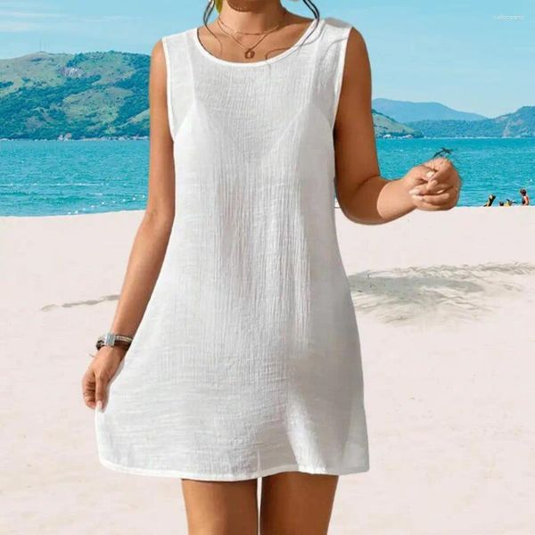 Maillots de bain pour femmes Femmes Swim Cover-Up Protection solaire Robe de plage pour bikini dos nu avec tissu respirant doux anti-uv dame