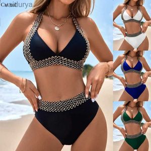 Maillots de bain pour femmes Femmes 2024 Nouveau Split Taille Haute Bikini Maillot De Bain Tourisme Resort Beach Style Piscine Fête Mode Correspondant yq240330