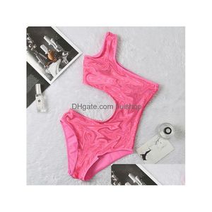 Maillots de bain pour femmes Femmes Maillots de bain Designer Bikini Sexy Maillot de bain Été Mode Femme Bikinis Ensembles Gierl Simple Er Up Beachwear P DH24T