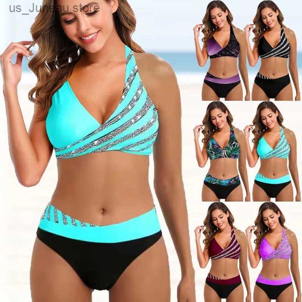 Traje de baño para mujer Ropa de playa para mujer Traje de baño Rainbow Light Summer Traje de baño único Traje de baño sexy Conjunto de bikini de dos piezas Traje de baño para mujer S-5XL T240330