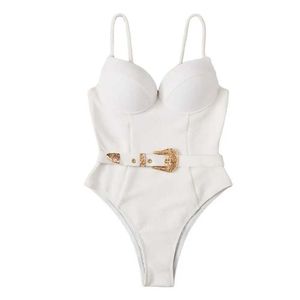 Dameszwemkleding Dames bikini-ondergoed met spaghetti-schouderbanden V-hals effen kleur jarretel geïntegreerd zwempak geschikt voor strandreizen J240131