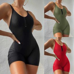 Maillots de bain pour femmes Womens Front Zipper One-piece Swimming Jumpsuit Boy Shorts Cut Bottom Sevess Surf Plongée Maillot de bain H230515 H230524