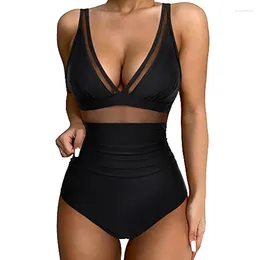 Bikini de maillots de bain féminin Bikini Bikini Sexy Mesh One Piece Body Tymy Control Bodys avec pavé