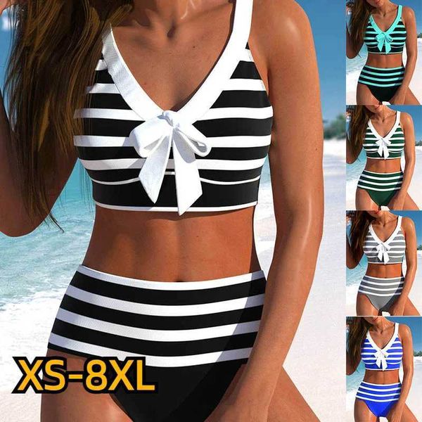 Maillots de bain pour femmes Femmes taille haute Tankini été nouveau design imprimé maillot de bain bikini maillot de bain deux pièces costume de plage XS-8XL J240221