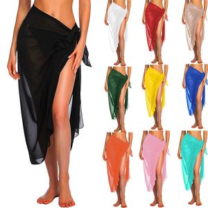 Dames badmode dames lange korte sarong zwempak cover-ups zomer strand bikini wrap pure korte rok sjaal voor badmode cover-ups y2303